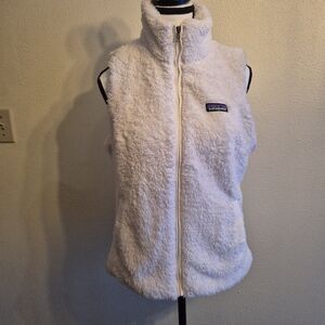 Patagonia Los Gatos Womens White Full Zip Fleece Vest Size Medium